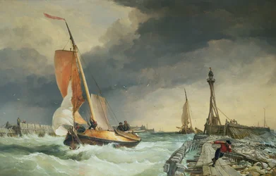 Zuider Zee - Boot kehrt in den Hafen zurück